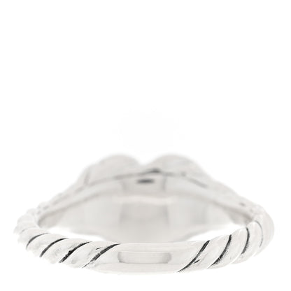 David Yurman Sterling Silver 9mm Sculpted Cable Heart Pinky Ring 3 of 5