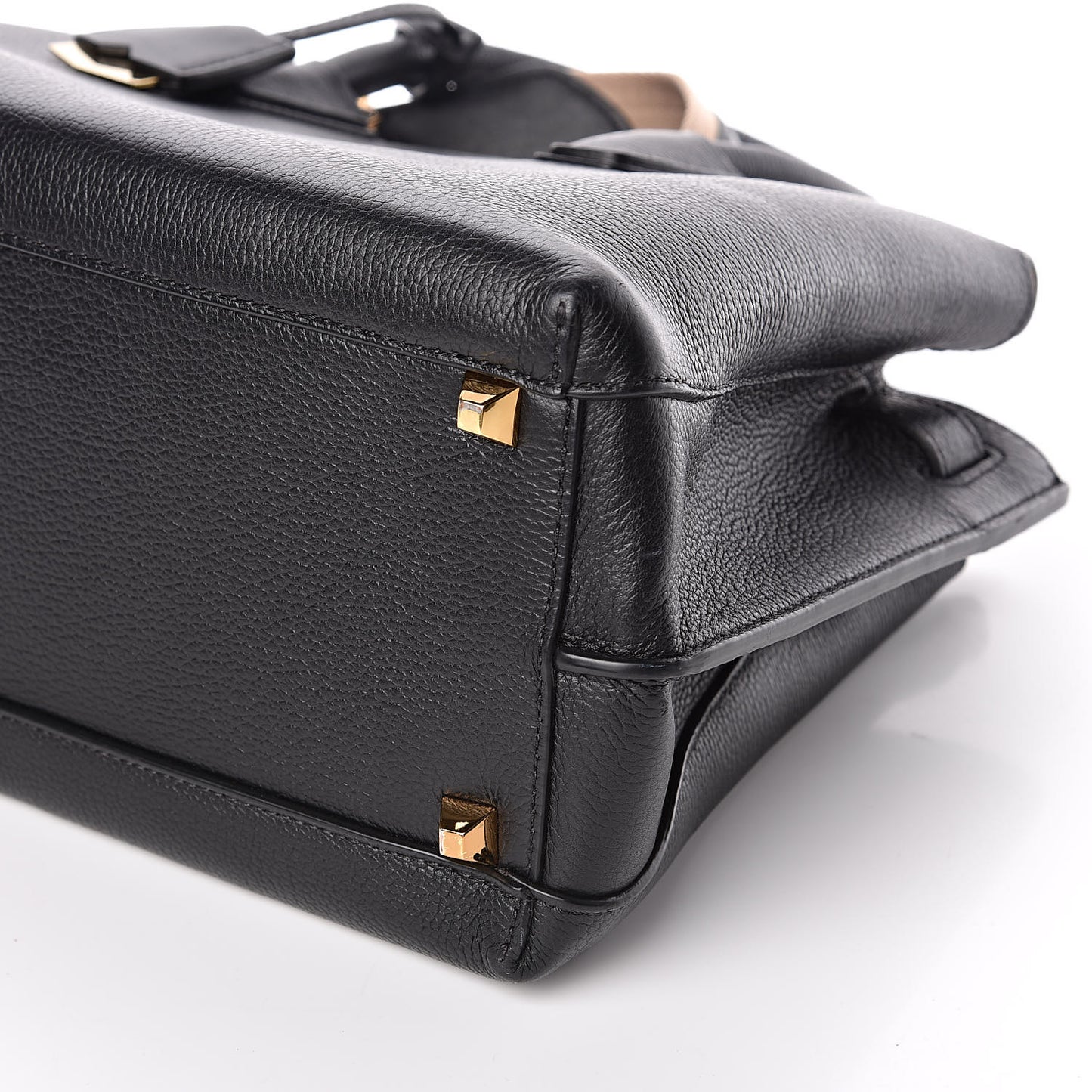 Grained Calfskin Medium Milla Tote Black