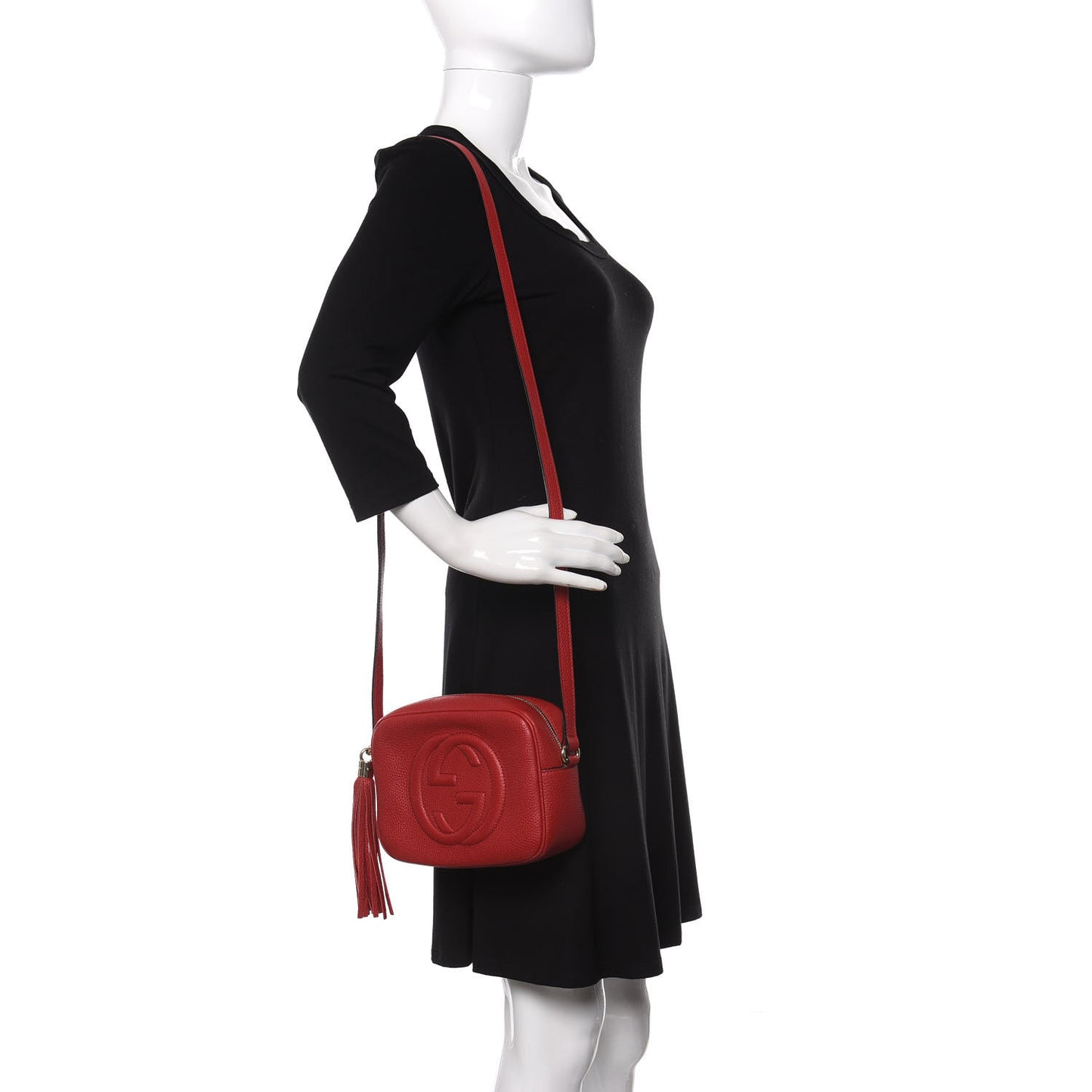 Pebbled Calfskin Small Soho Disco Bag Tabasco Red