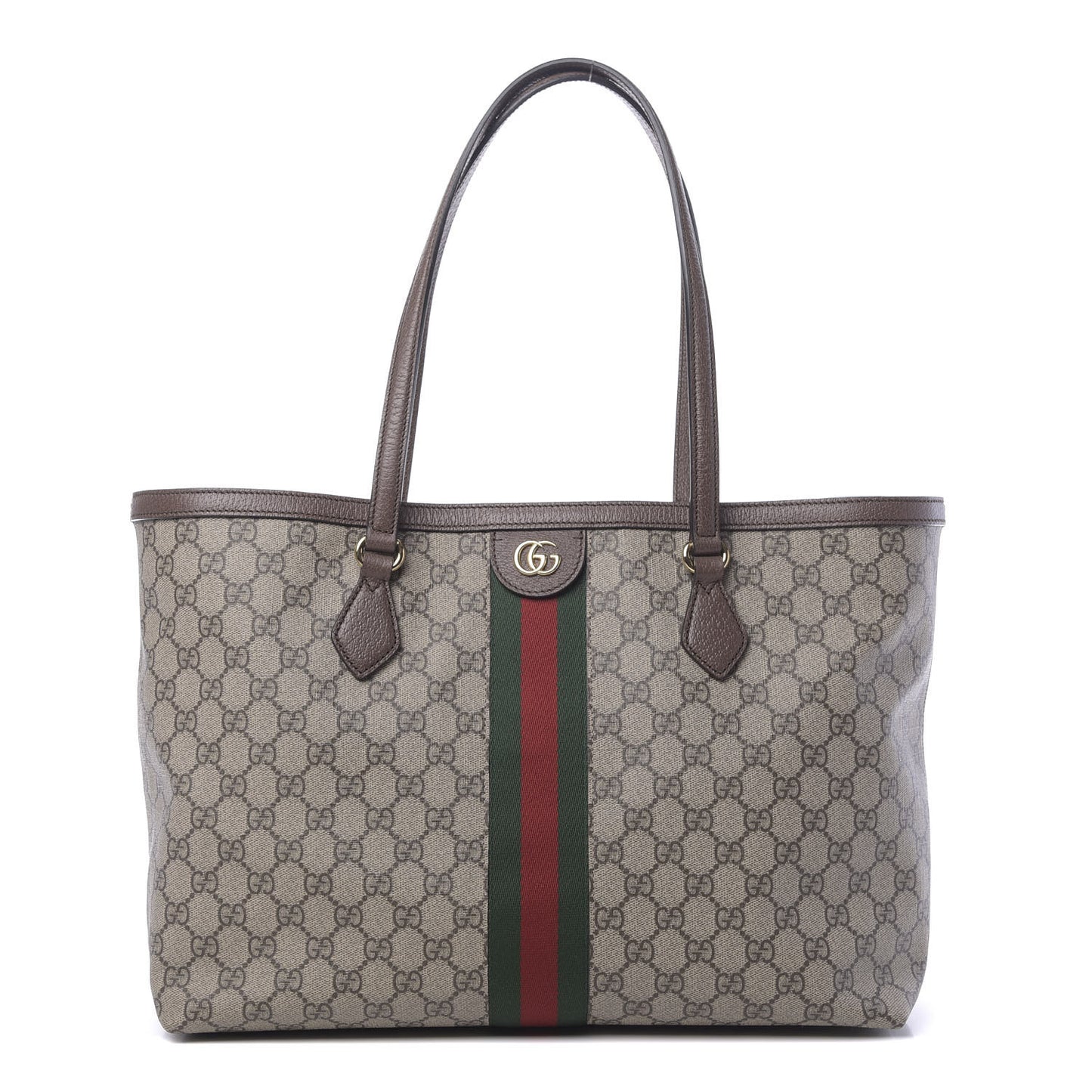 GG Supreme Monogram Medium Ophidia Shopping Tote Brown