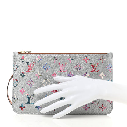 Louis Vuitton Metallic Monogram LV Garden Neverfull MM GM Pochette Silver 2 of 6