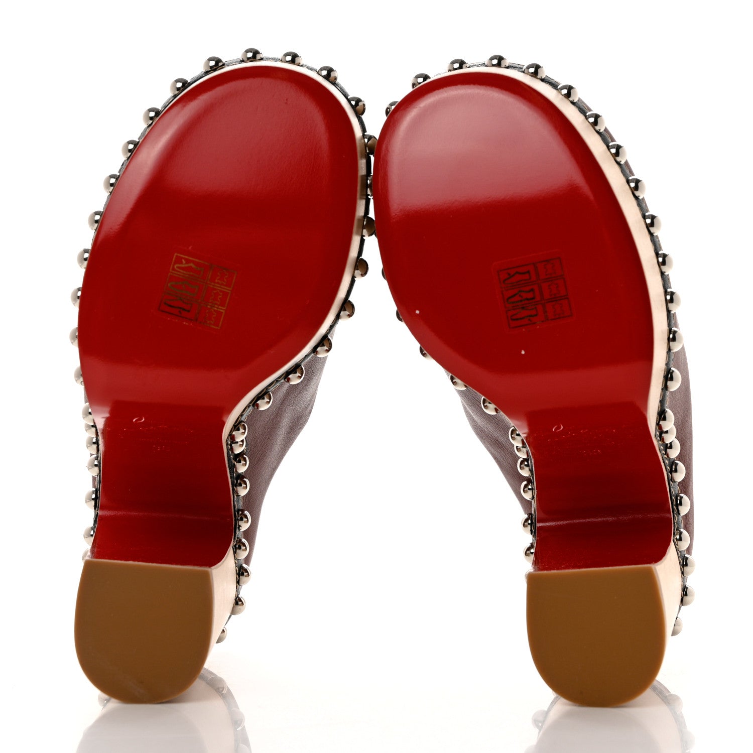 Christian Louboutin Calfskin Shearling Joan 130 Platform Mules 36 Burgundy 5 of 8