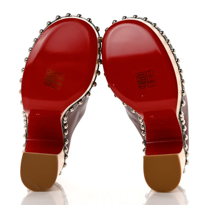 Christian Louboutin Calfskin Shearling Joan 130 Platform Mules 36 Burgundy 5 of 8