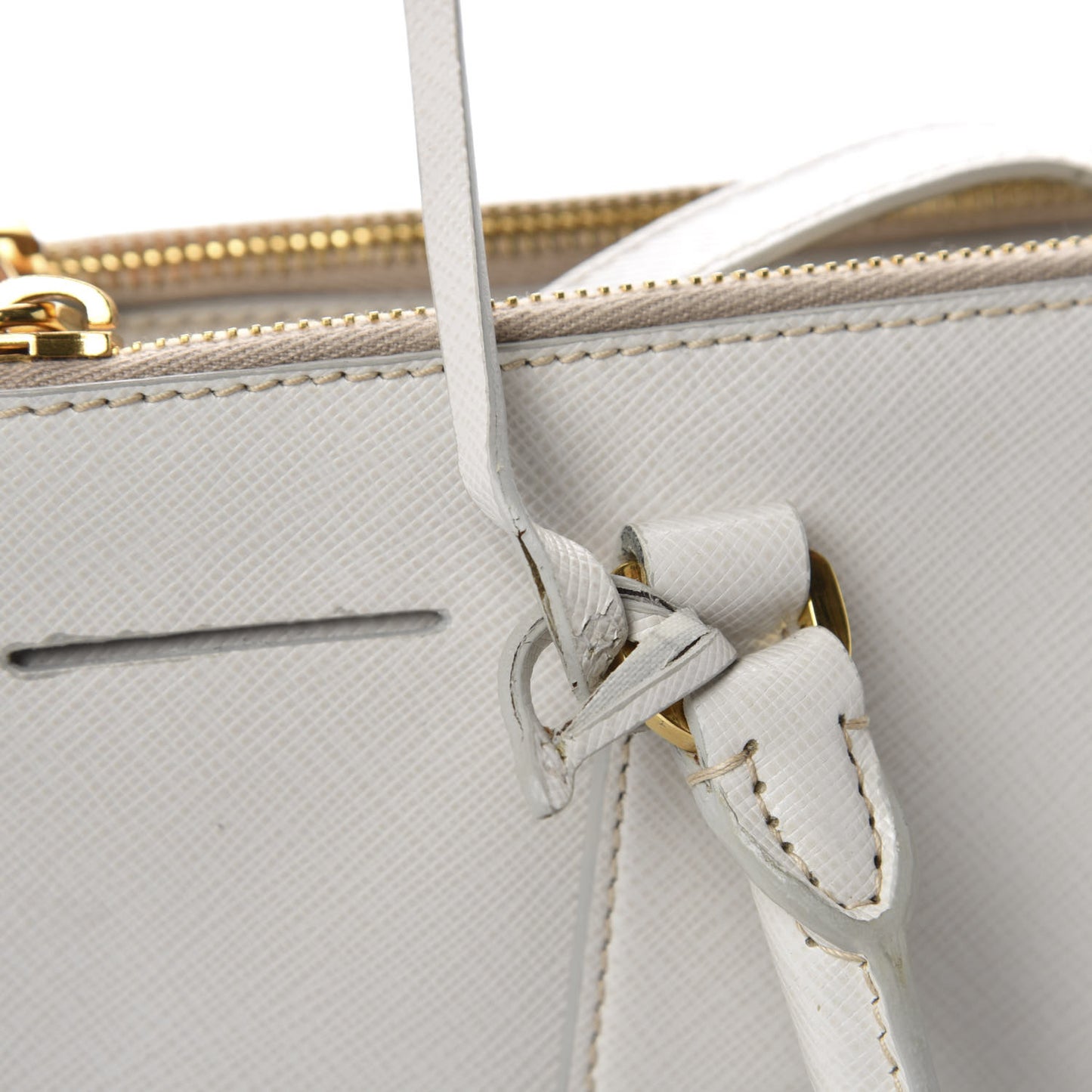 Saffiano Small Galleria Double Zip Tote Talco