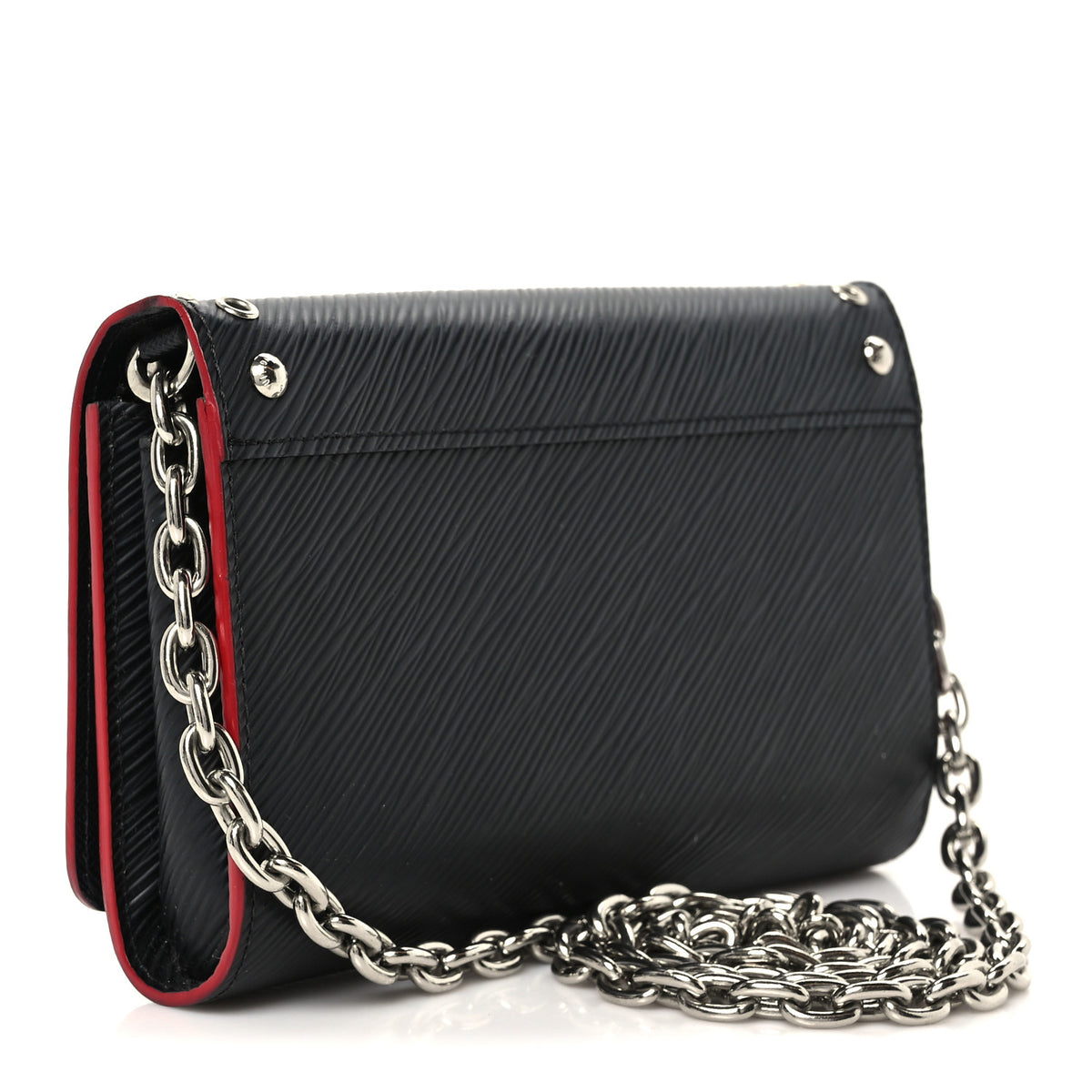 Louis Vuitton Epi Studded Twist Chain Wallet Black 2 of 9