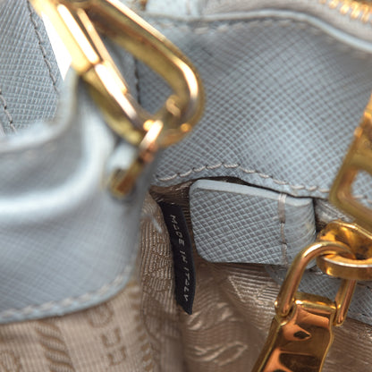 Prada Saffiano Galleria Mini Double Zip Tote Aviazione 8 of 15