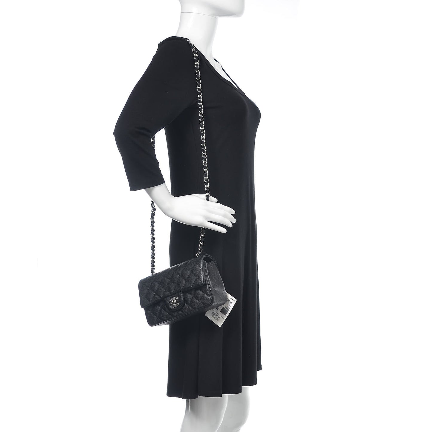 Caviar Quilted Mini Rectangular Flap Black