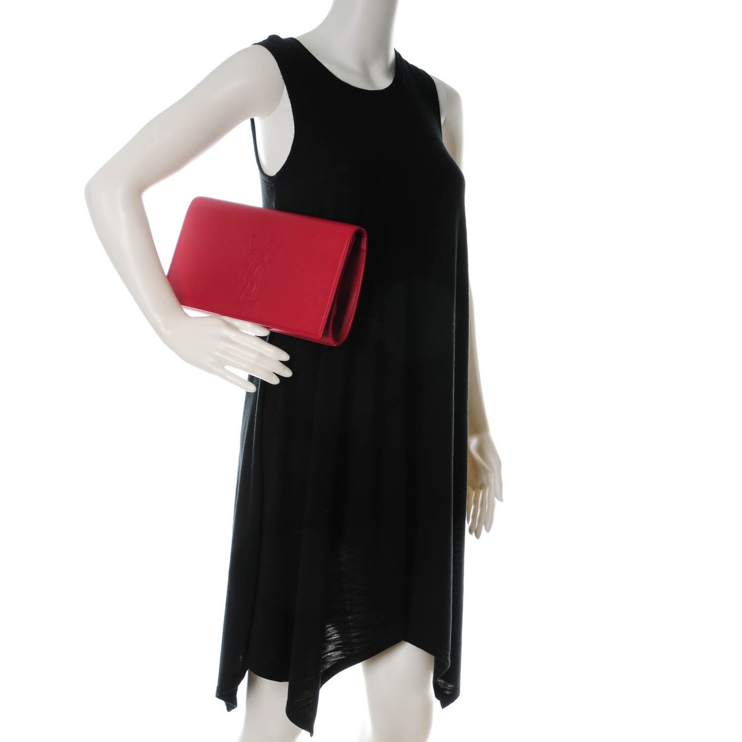 Calfskin Monogram Large Belle De Jour Clutch Lipstick Red