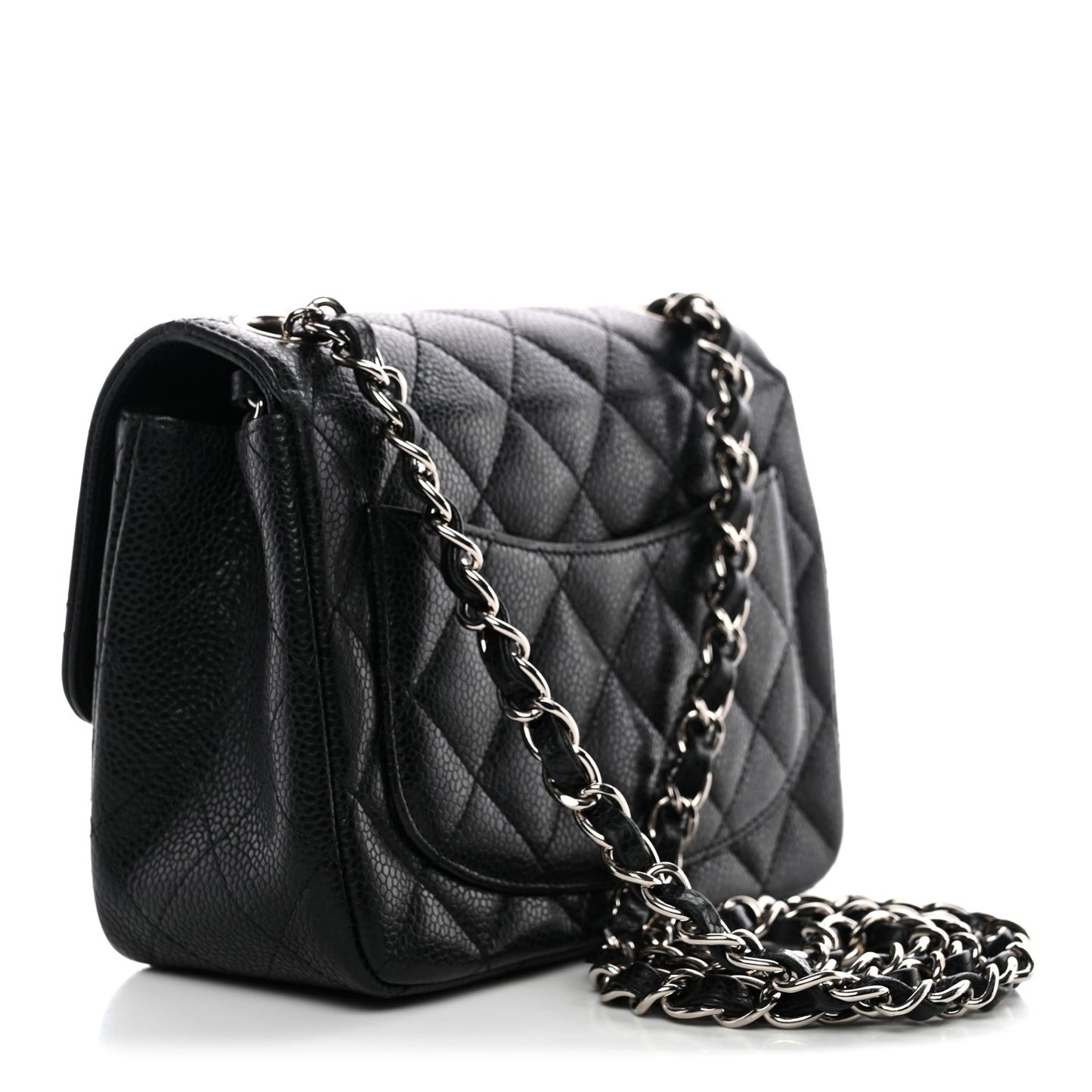 Caviar Quilted Mini Square Flap Black