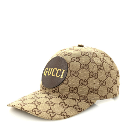 Gucci Monogram Textured Dollar Calfskin Zeno Baseball Hat Beige Beige 1 of 9