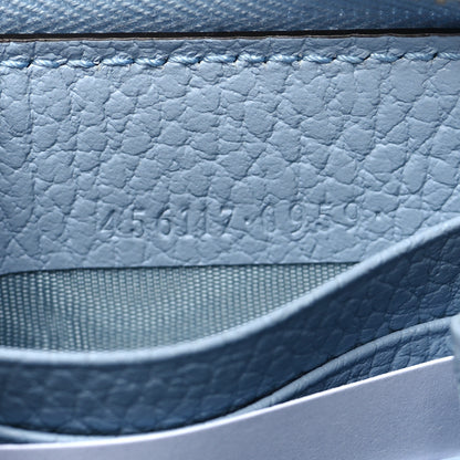 Gucci Dollar Calfskin GG Supreme Monogram GG Marmont Zip Around Wallet Mineral Blue Beige Ebony 7 of 8