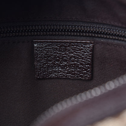 Gucci Monogram Web Medium Half Moon Hobo Dark Brown 6 of 9