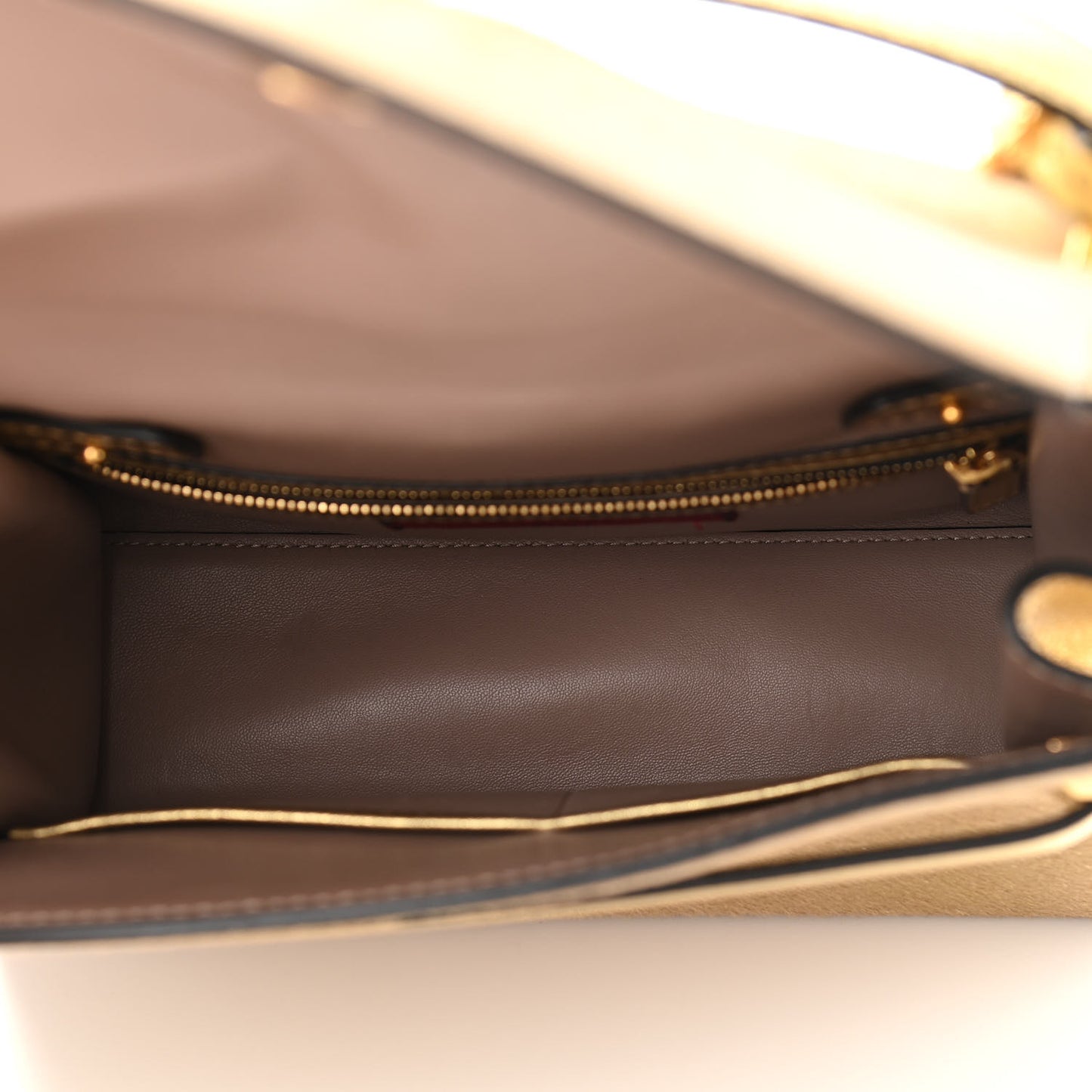Metallic Calf Hair Small My Rockstud Frame Bag Gold