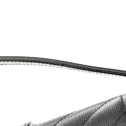 Saint Laurent Grain De Poudre Textured Mixed Matelasse Triquilt Medium Monogram Satchel Black 13 of 14
