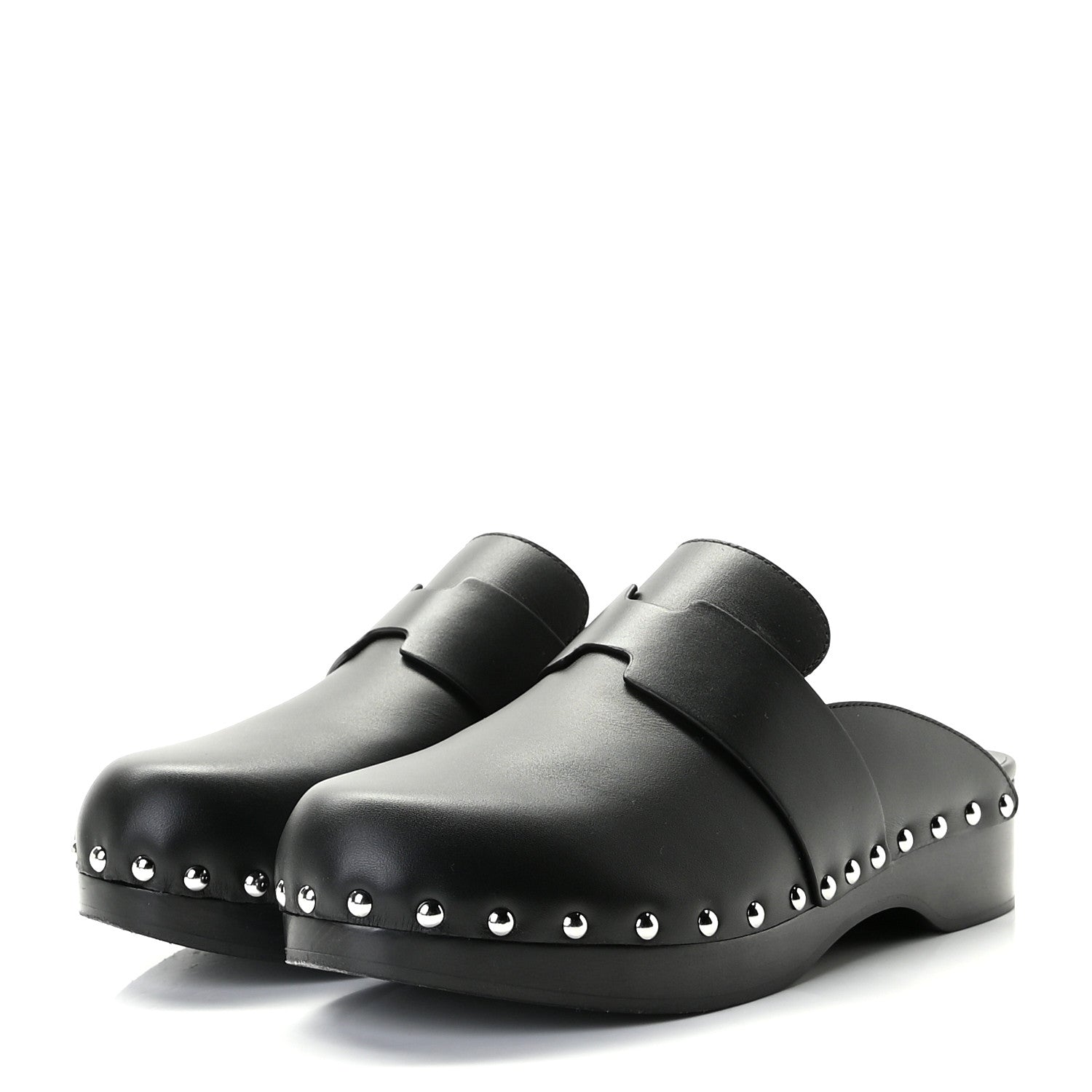 Hermes Calfskin Calya Mules 38 Black 3 of 13