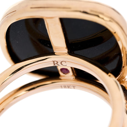 Roberto Coin 18K Rose Gold Diamond Black Onyx Amphibole Ring 53 6.5 5 of 6
