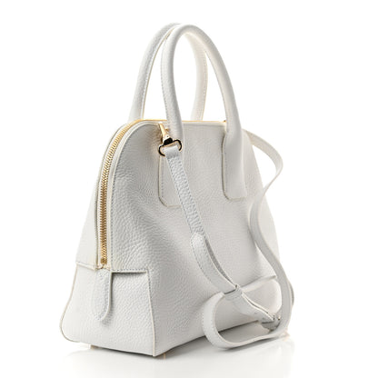 Burberry London Grainy Calfskin Small Greenwood Bowling Bag White 3 of 11