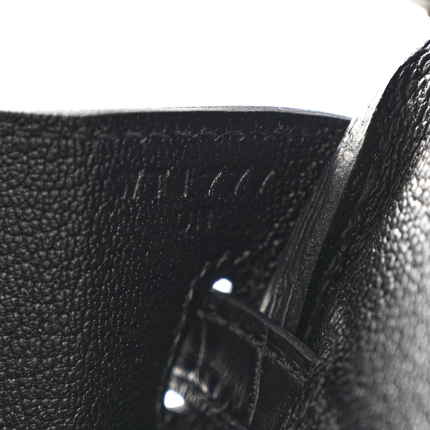 Hermes Togo Matte Alligator Birkin Touch 25 Black 7 of 13