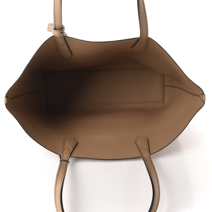 Burberry Grainy Calfskin Haymarket Check Medium Reversible Tote Camel 5 of 15