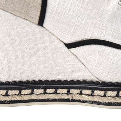 Chanel Raffia Lace Up Wedge Espadrilles 37 Beige 14 of 15