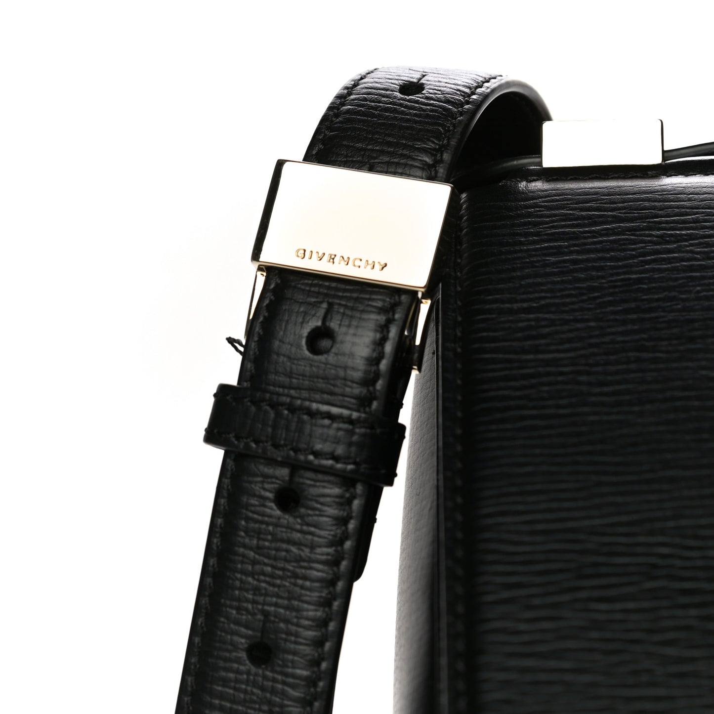 Textured Calfskin Medium Pandora Box Crossbody Bag Black