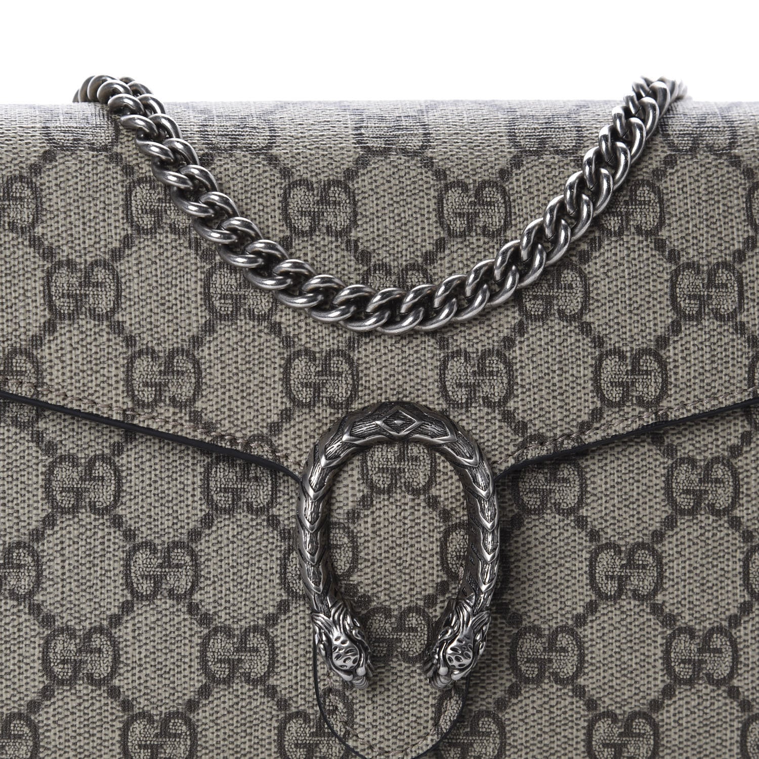 Gucci GG Supreme Monogram Mini Dionysus Chain Wallet Beige Black 10 of 11