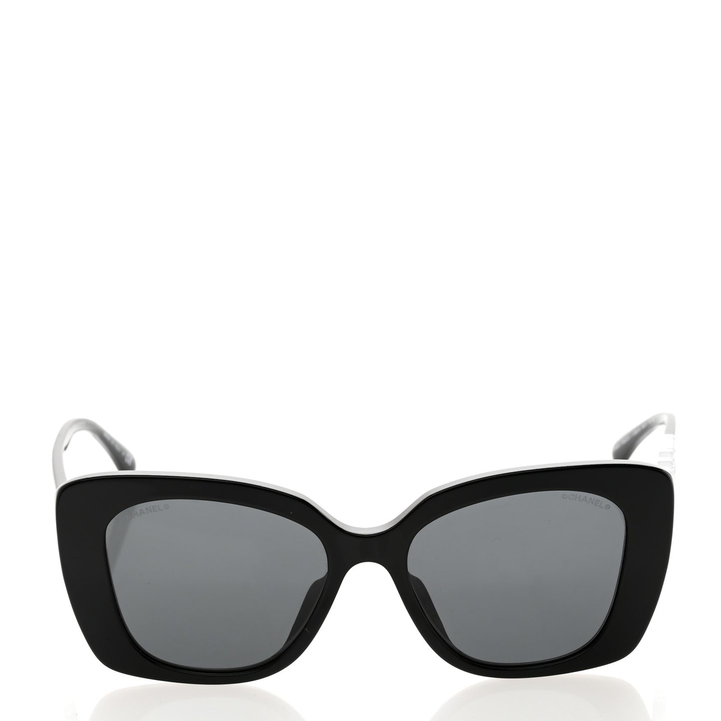 Acetate Strass Polarized Square Sunglasses 5422-B-A Black White