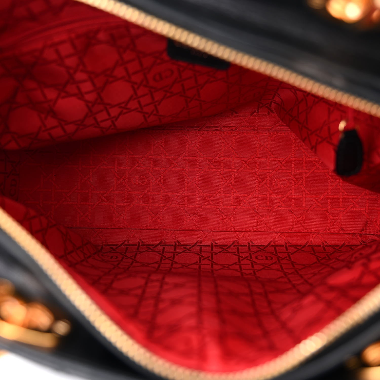 Christian Dior CHRISTIAN DIOR Lambskin Cannage Large Lady Dior Black 5 of 11