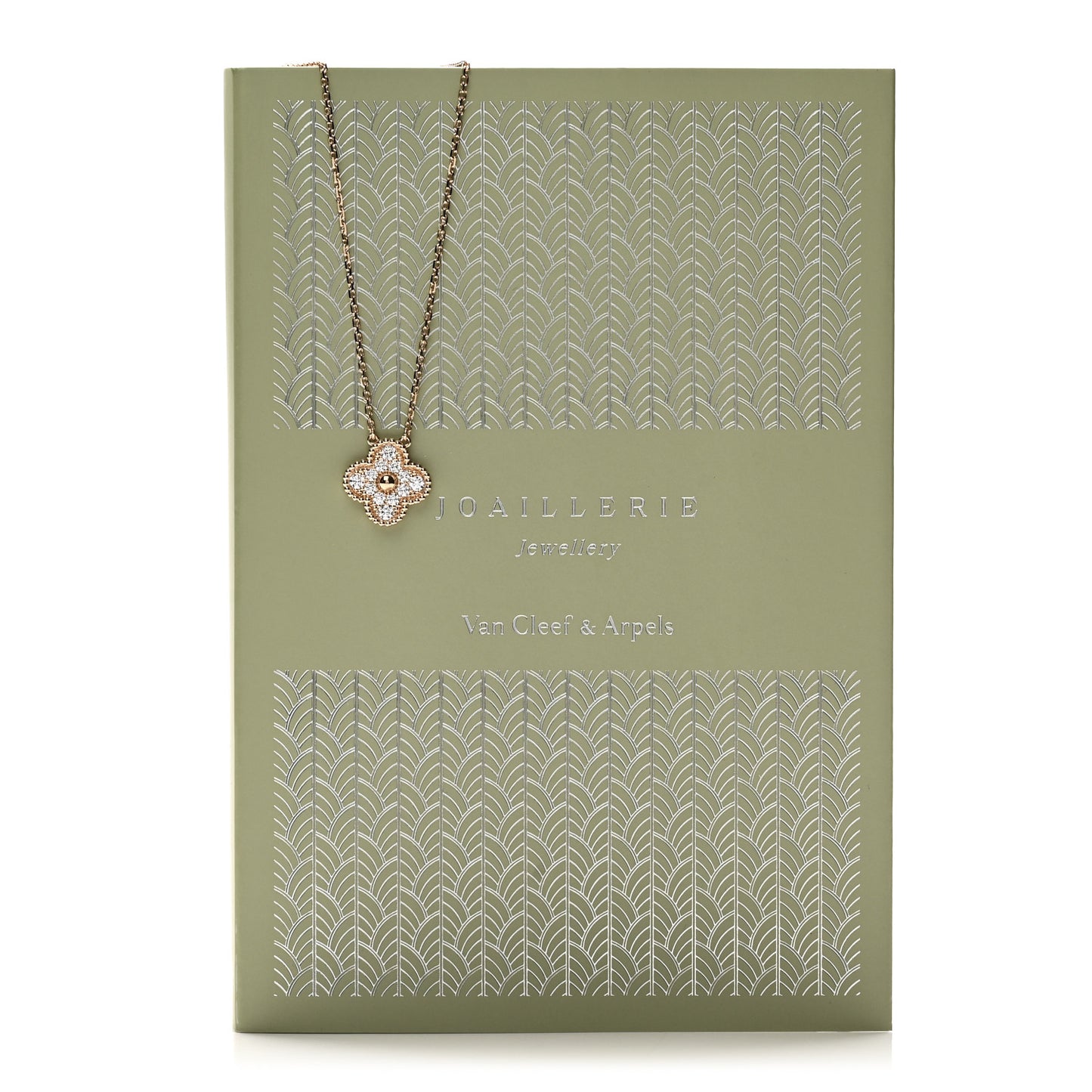 18K Rose Gold Diamond Vintage Alhambra Pendant Necklace
