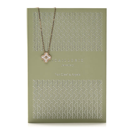 Van Cleef & Arpels 18K Rose Gold Diamond Vintage Alhambra Pendant Necklace 6 of 6