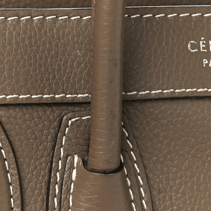 Celine Drummed Calfskin Nano Luggage Souris 12 of 15
