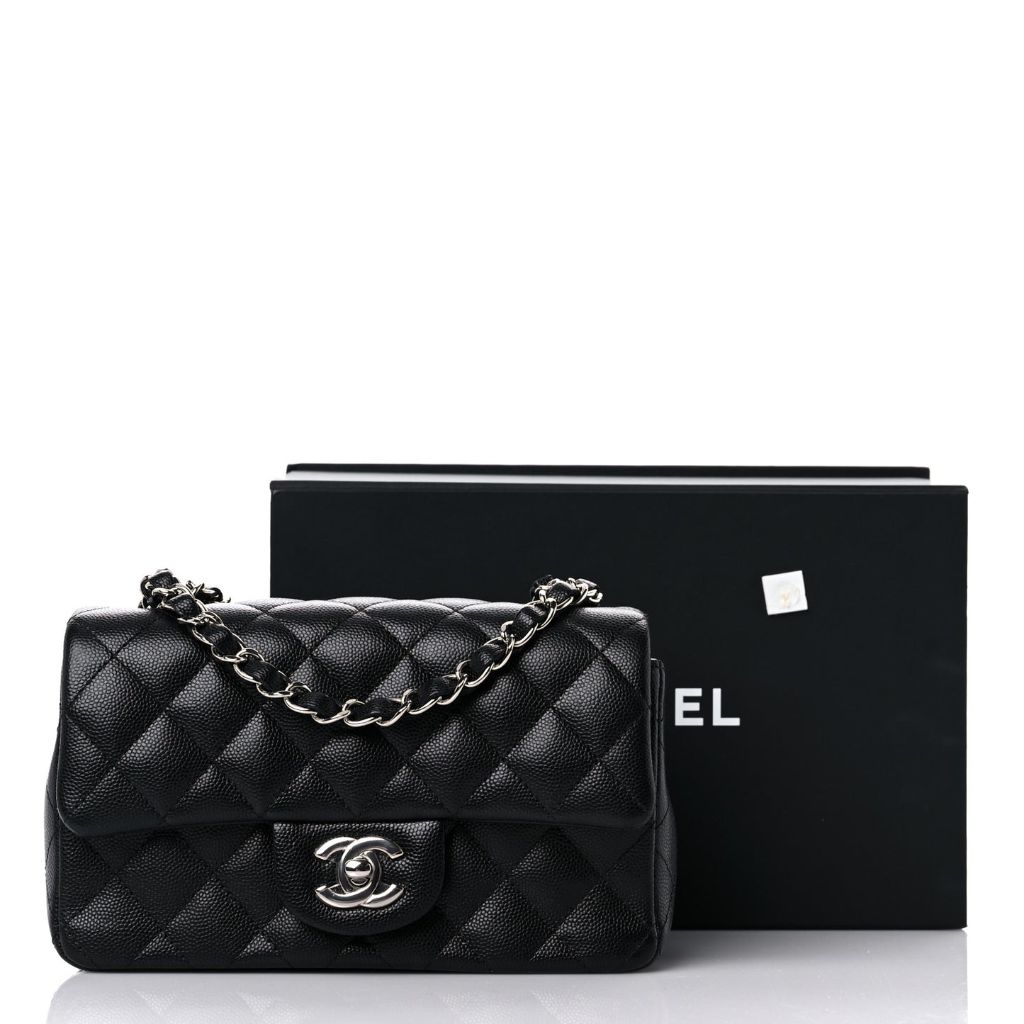 Caviar Quilted Mini Rectangular Flap Black