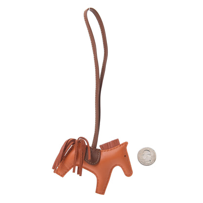 Hermes Milo Lambskin Grigri Rodeo Horse Bag Charm PM Feu Cornaline Fauve 2 of 4