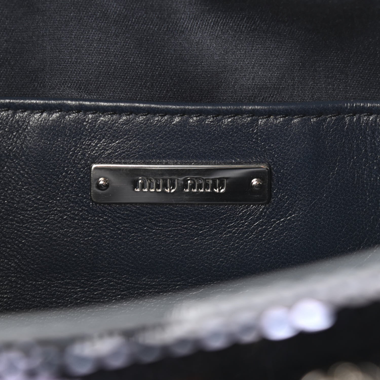 Miu Miu Paillettes Sequin Chain Camera Bag Bleu 6 of 8