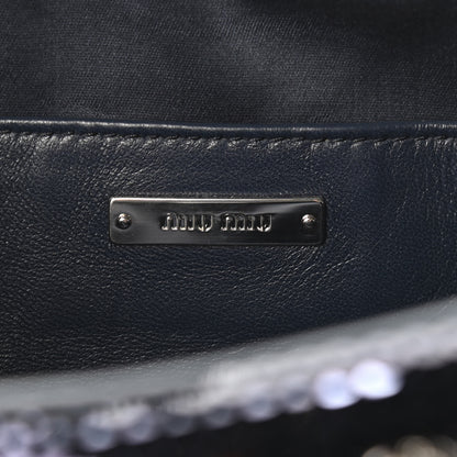 Miu Miu Paillettes Sequin Chain Camera Bag Bleu 6 of 8