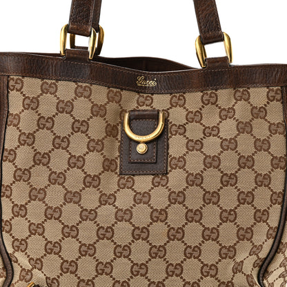 Gucci Monogram Small Gold D Ring Tote Brown 8 of 14