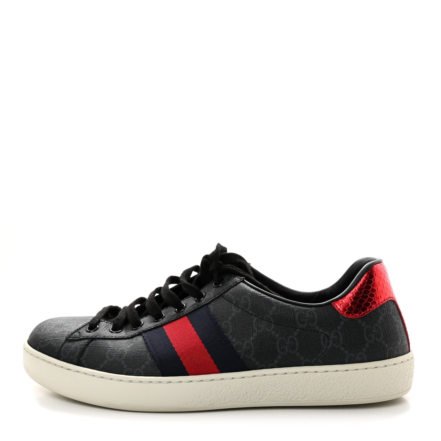 GG Supreme Monogram Ayers Web Mens New Ace Sneakers 9.5 Black