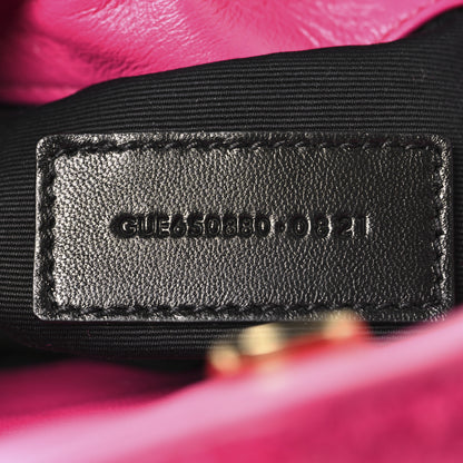 Saint Laurent Boucle Tweed Quilted Loulou Puffer Monogram Pouch Clutch Magenta 8 of 11
