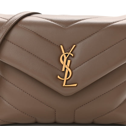 Saint Laurent Calfskin Y Quilted Monogram Toy Loulou Crossbody Bag Taupe 9 of 14