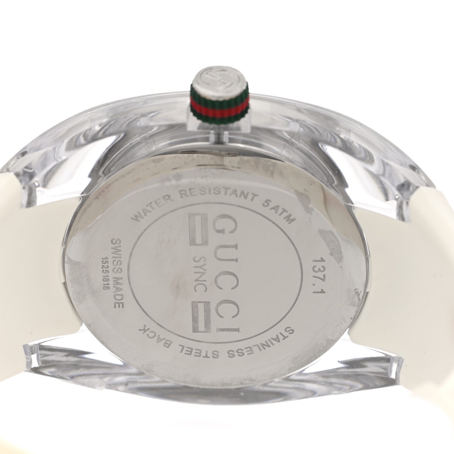 Gucci Stainless Steel Rubber 46mm Sync Web Quartz Watch White 4 of 4