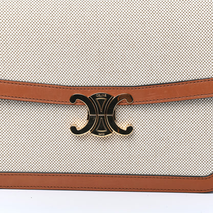Celine Textile Natural Calfskin Large Triomphe Tan White 12 of 12
