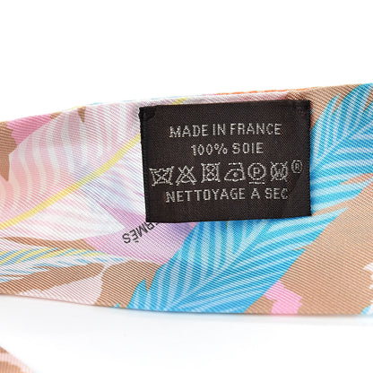 Hermes Silk Jaguar Quetzal Twilly Rose Beige Orange 3 of 5