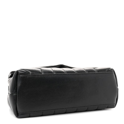 Saint Laurent Calfskin Y Quilted Monogram Small Loulou Chain Satchel Black 4 of 11