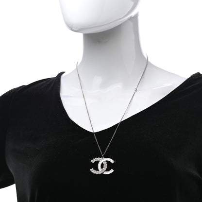 Chanel Baguette Crystal CC Necklace Silver 2 of 7
