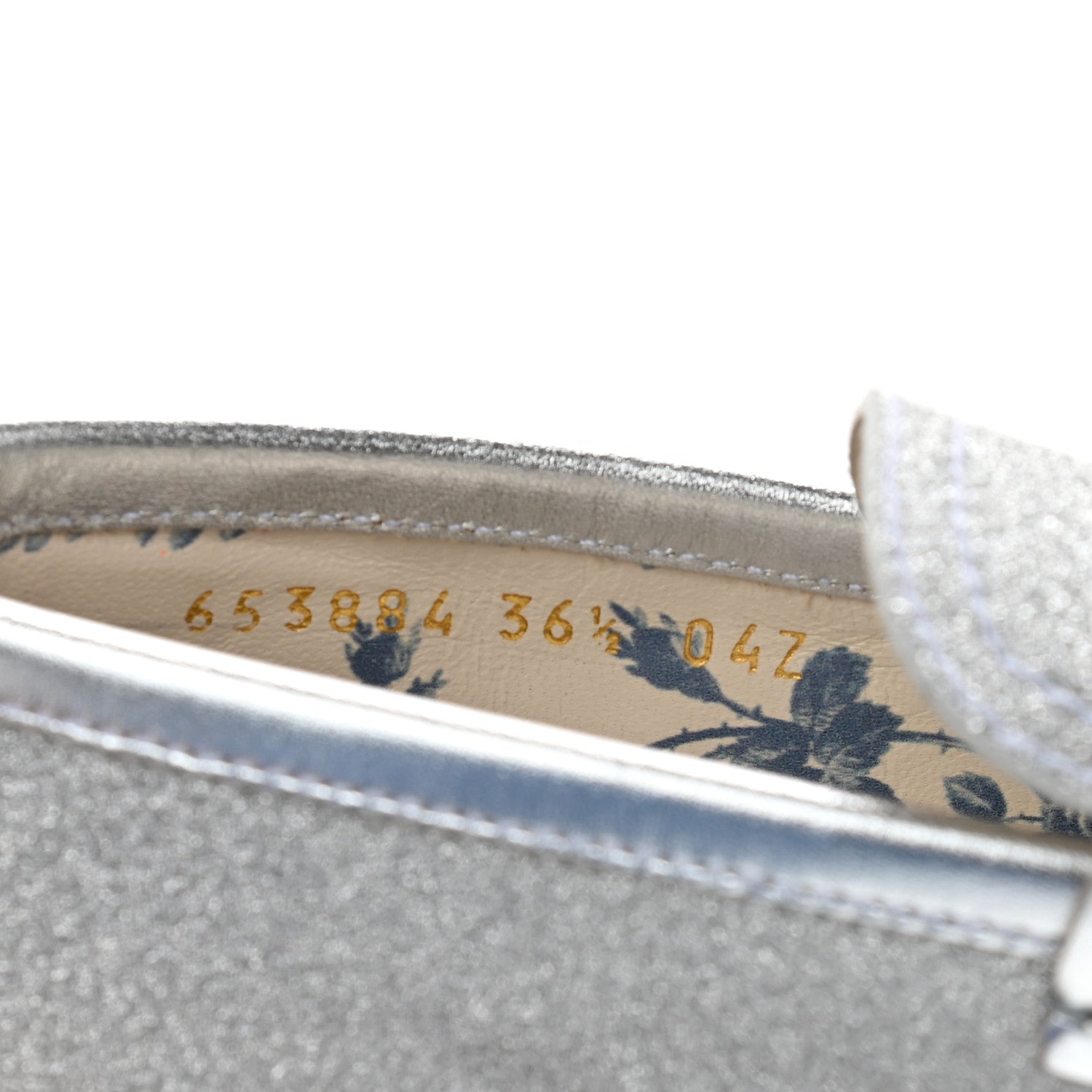 Gucci Mini Diamond Storm Silk Calfskin Womens Harald Horsebit 25mm Platform Loafers 36.5 Silver 8 of 10