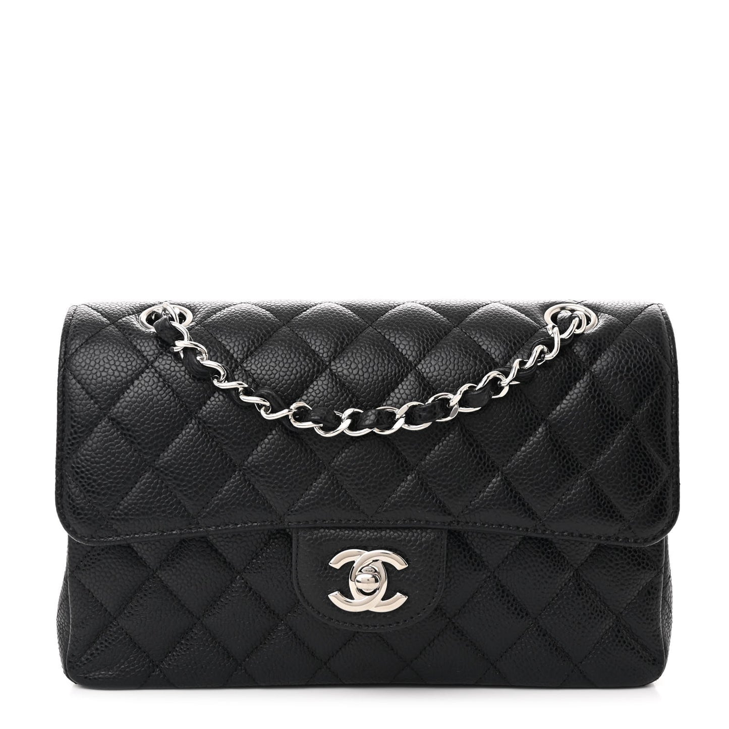 Caviar Quilted Small Double Flap Black