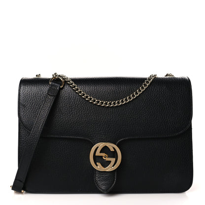 Gucci Dollar Calfskin Interlocking G Shoulder Bag Black 1 of 10