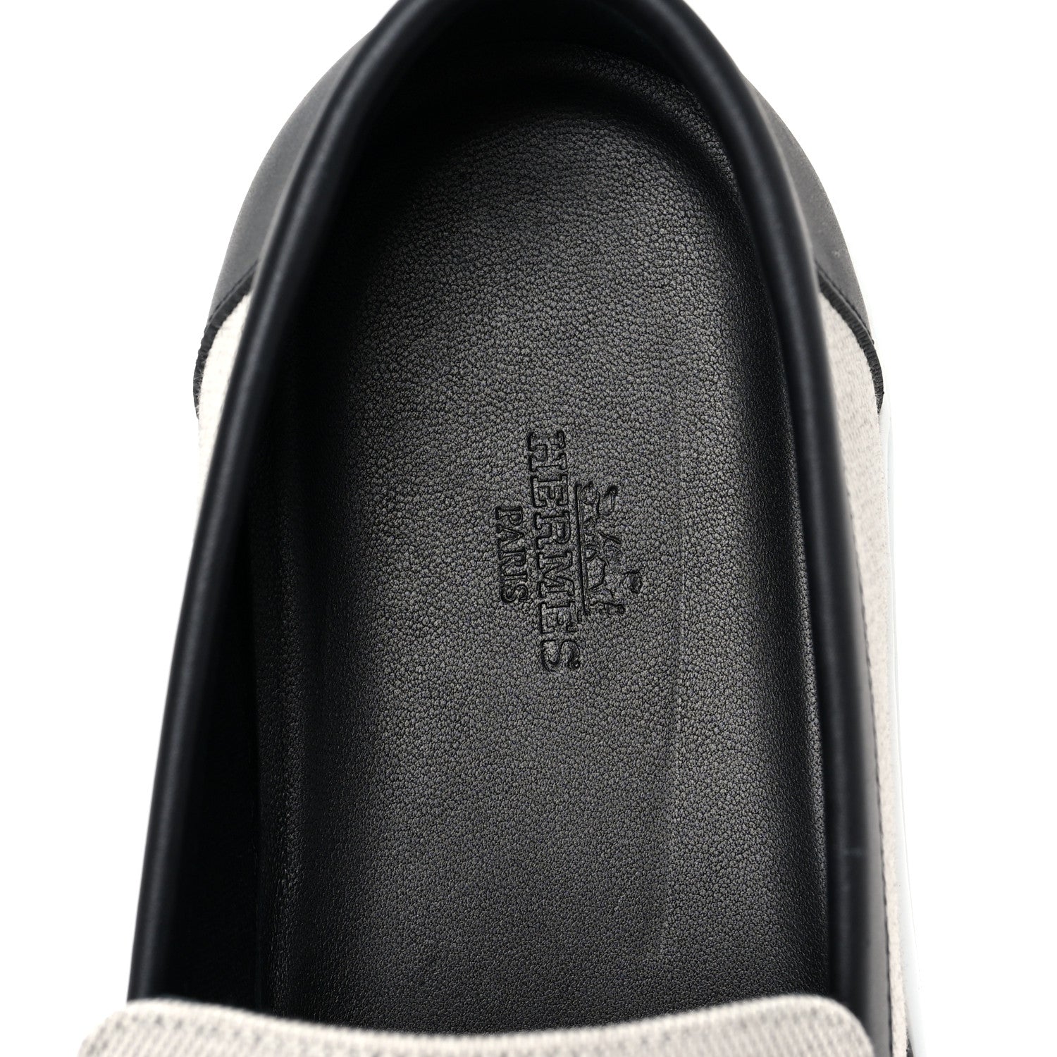 Hermes Toile De Coton Calfskin Game Slip On Sneakers 43 Prunoir Black 7 of 7