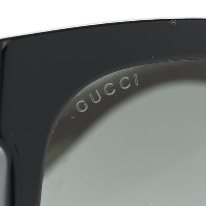 Gucci Acetate Square Frame Web Glitter Sunglasses GG0034S Black Green 5 of 8