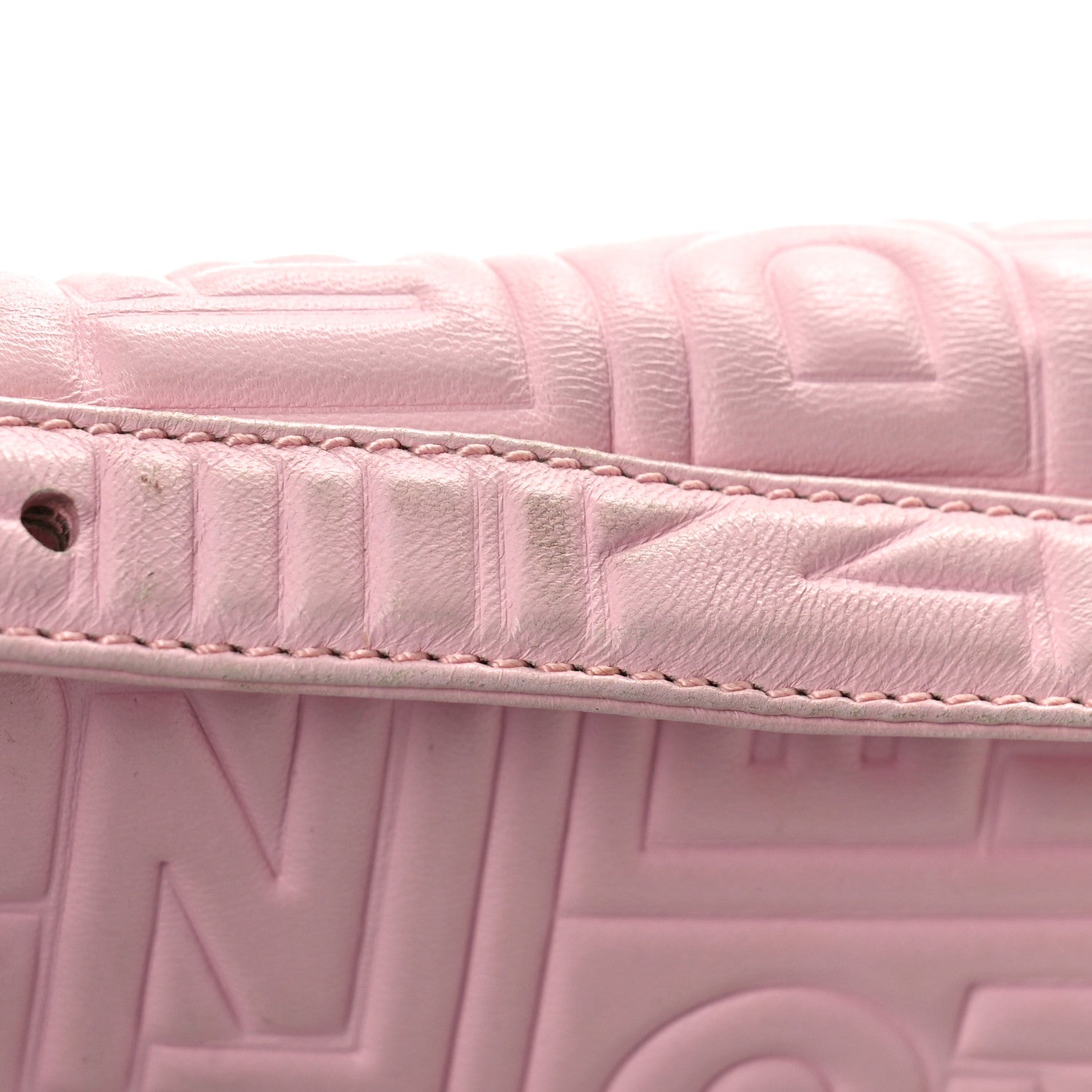 Fendi Nappa Logo Embossed Baguette Pink 12 of 14